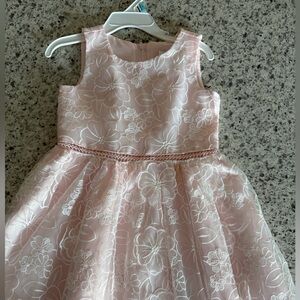 Rare Editions Pink Floral Embroidered Dress